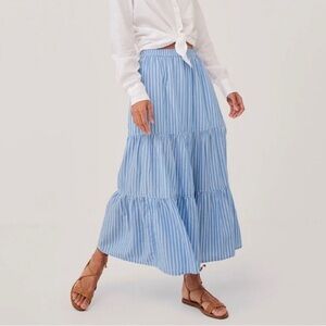 Pact Light Blue Striped Maxi Skirt